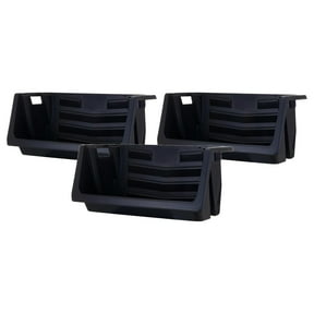 Mighty Tuff 3 Pack Nesting Stackable Bins, Heavy Duty Space Saving Storage