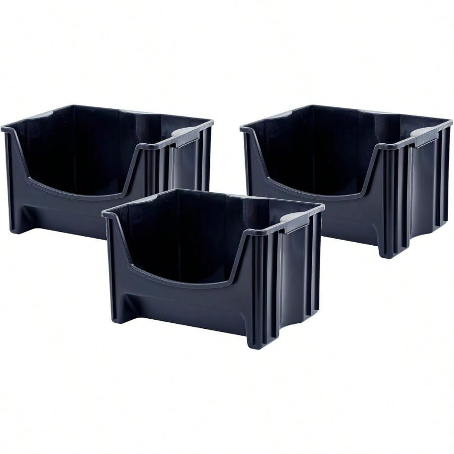 Mighty Tuff Jumbo Stackable Storage Bins Pack of 3 Easy-Acc Storage ...
