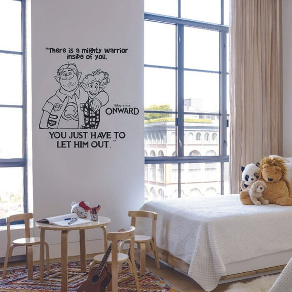 Mighty Warrior Ian Barley Quote Onward Movie Disney Cartoon Wall Sticker Art Decal for Girls Boys Room Bedroom Nursery Kindergarten Fun Home Decor Stickers Wall Art Vinyl Decoration Size (30x30 inch)