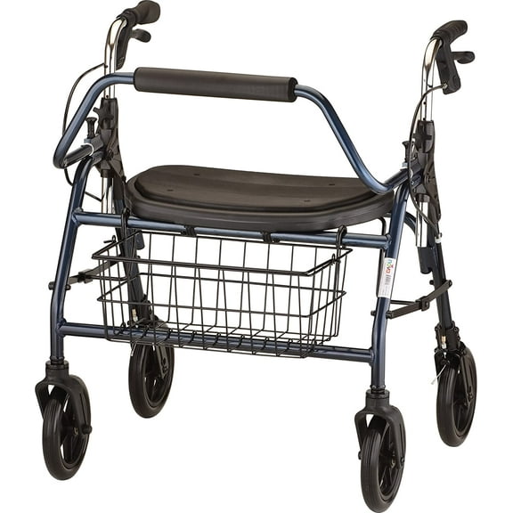 NOVA Mighty Mack Heavy Duty Rollator Walker 500 lb Weight Capacity, Blue