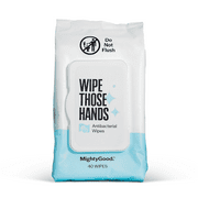 MightyGood. 40 Count Wipe Those Hands Antibacterial Wipes, Fragrance and Alcohol Free 1 Pack MGSWTH40CT16