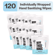 Wipe Those Hands Antibacterial Wipes - 12 Packs of 10 Individually Wrapped Wipes, 120 Total