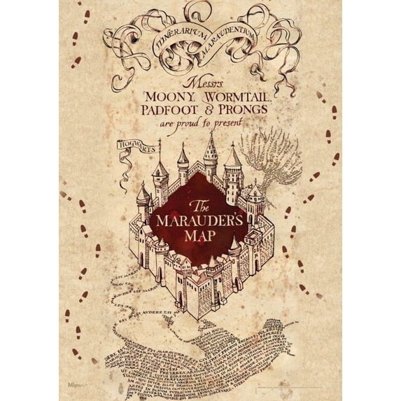 MightyPrint Harry Potter 'Marauders Map' Graphic Art Print MP17240259