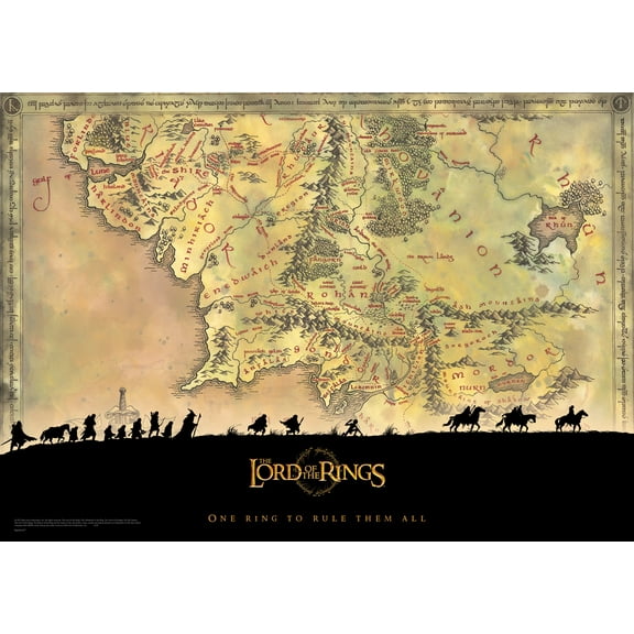 MightyPrint Lord of the Rings Trilogy 'Middle Earth' Graphic Art Print