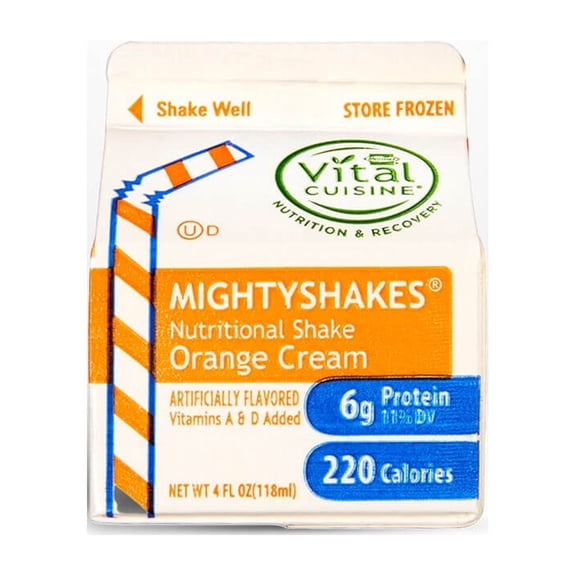 MightyShakes Orange Creme Shake Beverage, 4 Ounce (Pack of 75)