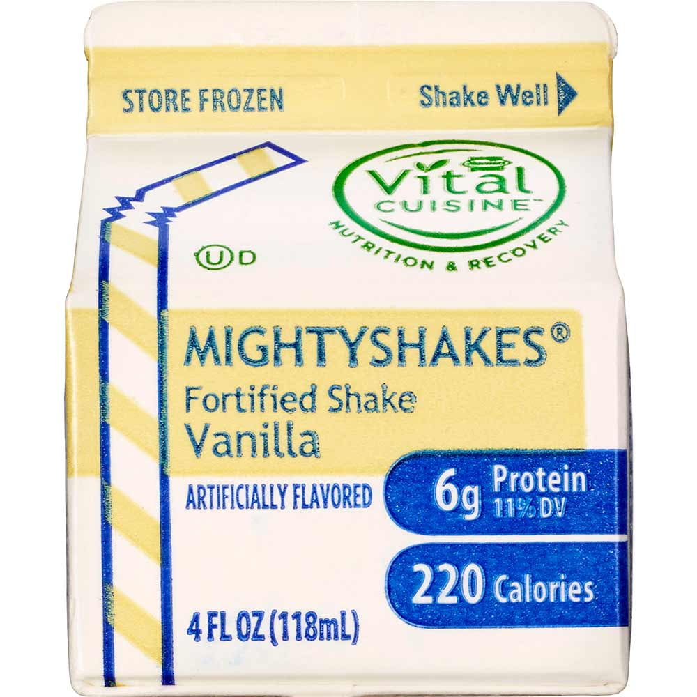 MightyShakes Vanilla Shake Beverage, 4 Ounce 75 per case.