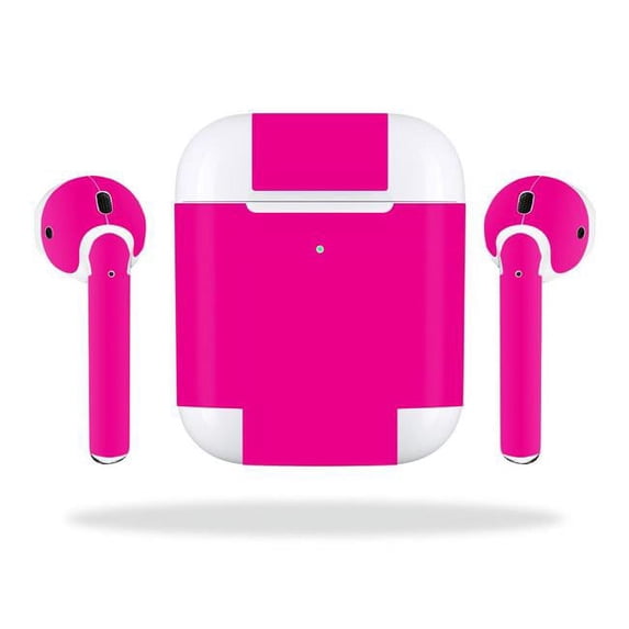MightySkins APAIPO19-Solid Hot Pink Skin Decal Wrap for Apple Airpods 2 2019 Sticker - Solid Hot Pink