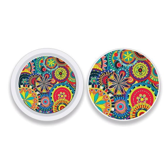 MightySkins APATAG-Flower Wheels Skin Compatible with Apple AirTag Original 4 Pack of Skins - Flower Wheels