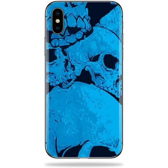 MightySkins APIPHX-Blue Skulls Skin Decal Wrap for Apple iPhone X - Blue Skulls