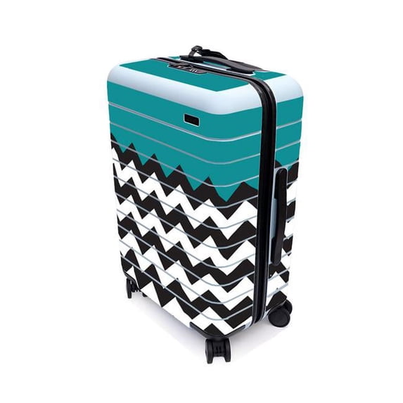 MightySkins AWBICAON-Teal Chevron Skin for Away the Bigger Carry-On Suitcase - Teal Chevron