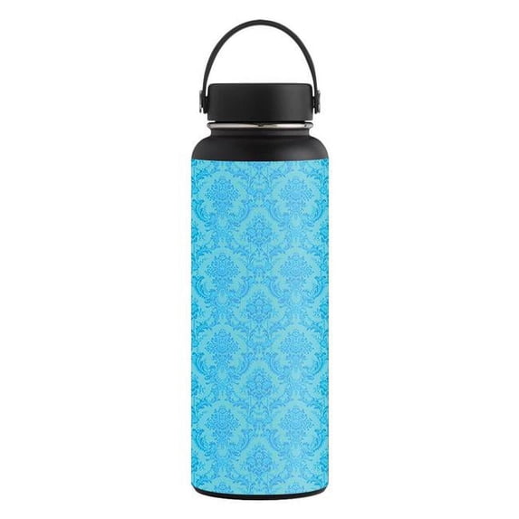 MightySkins CF-HFWI40-Blue Vintage Carbon Fiber Skin for Hydro Flask 40 oz Wide Mouth Sticker - Blue Vintage