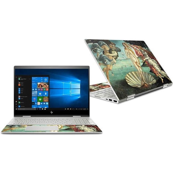 MightySkins CF-HPENX31518-Birth Of Venus Carbon Fiber Skin Decal Wrap for HP Envy X360 Convertible 15 in. 2018 Sticker - Birth of Venus