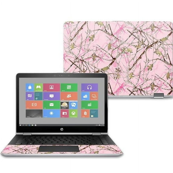 MightySkins CF-HPPX360143-Conceal Pink Carbon Fiber Skin Decal Wrap for HP Pavilion X360 14 in. 2017 - Conceal Pink