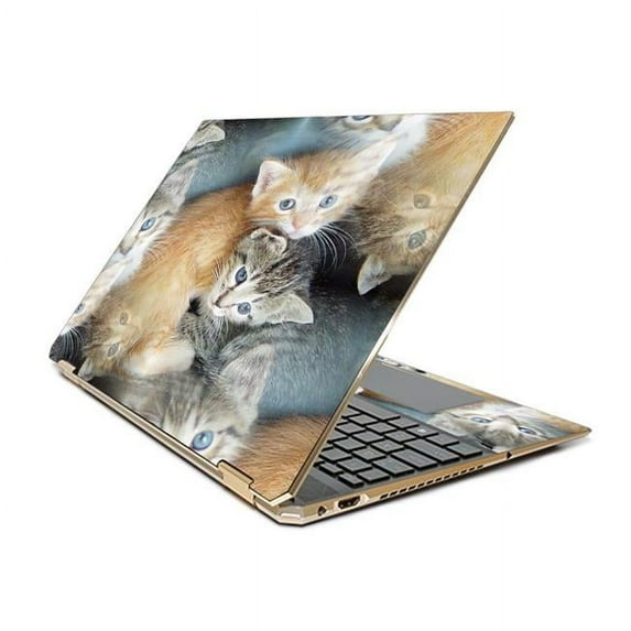 MightySkins CF-HPS3601519-Kittens Carbon Fiber Skin Decal Wrap for HP Spectre X360 15.6 in. Gem-Cut 2019 Sticker - Kittens