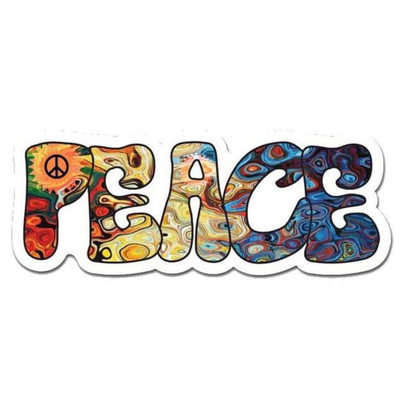 MightySkins D-DC-3-99730 Psychedelic Peace 3 in. Laptop Sticker Decal Cute Stylish Funny Cartoon Dorm Room Decor Sticker Vinyl Decals