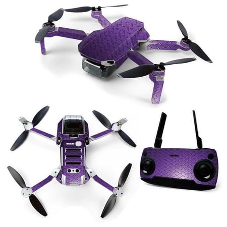 MightySkins DJMAVMIN-Purple Diamond Plate Skin for DJI Mavic Mini Portable Drone Quadcopter - Purple Diamond Plate