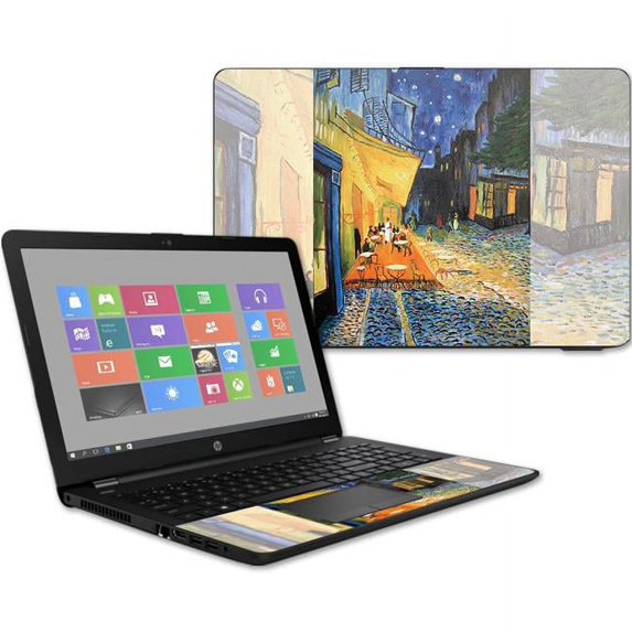 MightySkins HP15T-Cafe Terrace At Night Skin Decal Wrap for HP 15T Laptop 15.6 in. 2017 Sticker - Cafe Terrace At Night