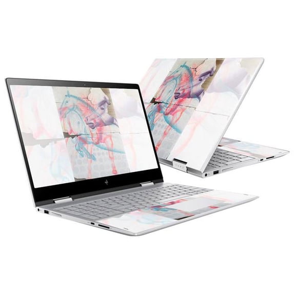 MightySkins HPENVY1517-Damaged Horses Skin for HP Envy X360 15 in. 2017 - Damaged Horses