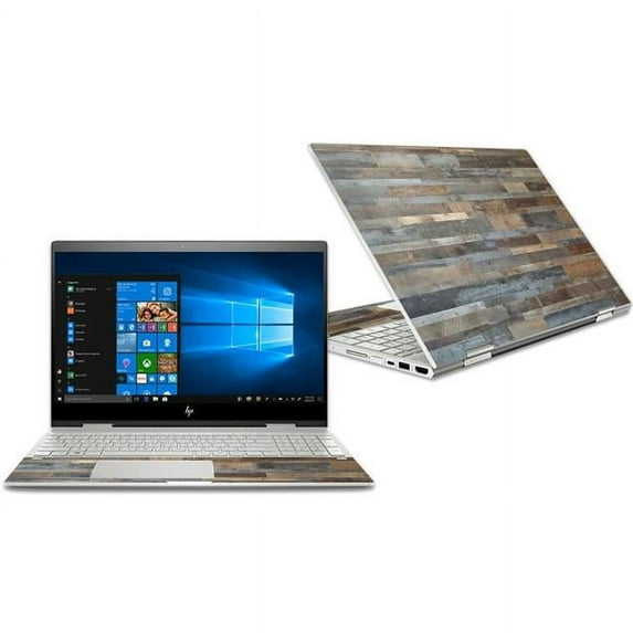 MightySkins HPENX31518-Gray Wood Skin Decal Wrap for HP Envy X360 Convertible 15 in. 2018 Sticker - Gray Wood