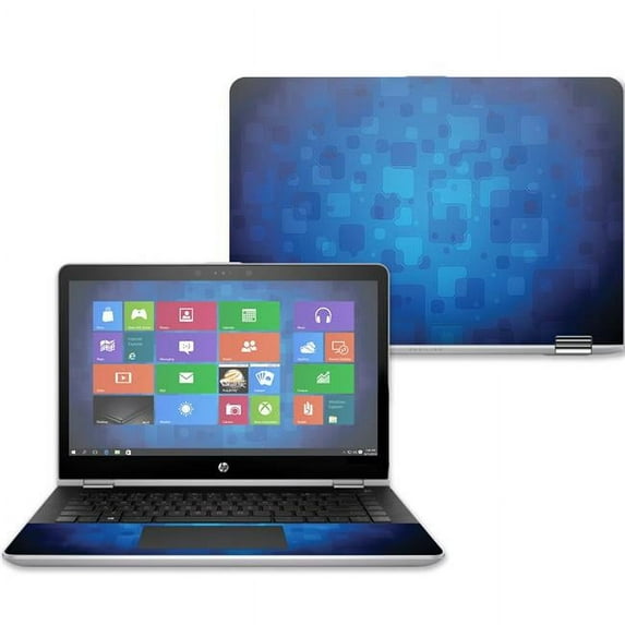MightySkins HPPX360143-Blue Retro 14 in. Skin Decal Wrap for HP Pavilion X360 2017 Sticker - Blue Retro