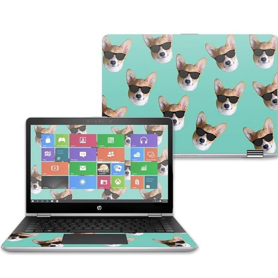 MightySkins HPPX360143-Cool Corgi Skin Decal Wrap for 14 in. HP Pavilion x360 2017 Sticker - Cool Corgi