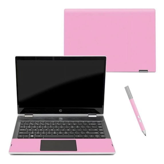 MightySkins HPPX360144-Solid Pink Skin Decal Wrap for HP Pavilion X360 14 in. 2018 Sticker - Solid Pink