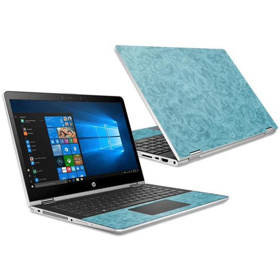 MightySkins HPPX360154-Baby Blue Jacquard Skin Decal Wrap for Pavilion X360 15.6 in. 2018 Sticker - Baby Blue Jacquard