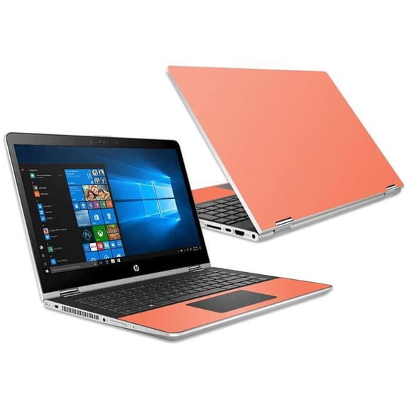 MightySkins HPPX360154-Solid Salmon Skin Decal Wrap for HP Pavilion X360 15.6 in. 2018 Sticker - Solid Salmon