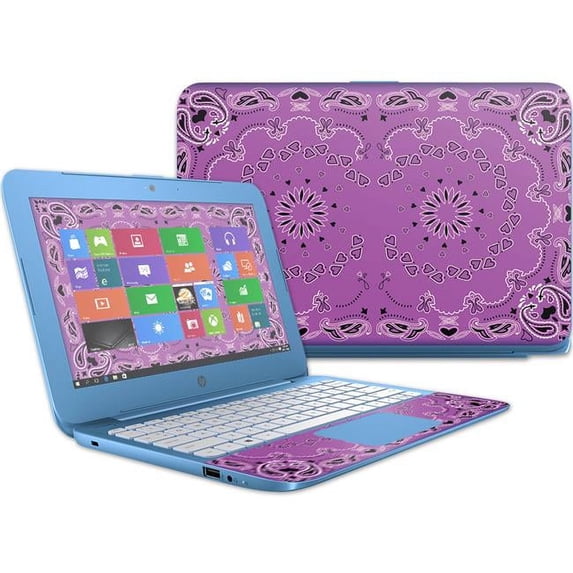 MightySkins HPSTRM112-Purple Bandana Skin Compatible with HP Stream 11 in. 2017 Wrap Cover Sticker - Purple Bandana