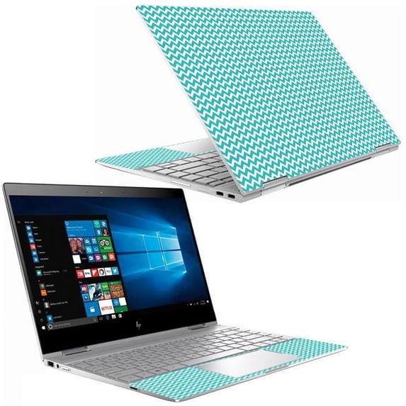 MightySkins HPSX3601318-Turquoise Chevron Skin Decal Wrap for HP Spectre X360 13 in. 2018 Sticker - Turquoise Chevron