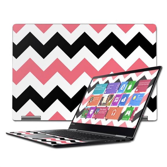 MightySkins LENY71015-Black Pink Chevron Skin Decal Wrap for 15.6 in. Lenovo Yoga 710 - Black Pink Chevron