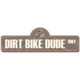 thumbnail image 1 of Dirt Bike Dude Street Sign | Indoor/Outdoor | Funny Home Decor for Garages, Living Rooms, Bedroom, Offices | SignMission personalized gift, 1 of 5