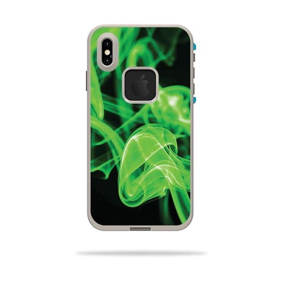 MightySkins LIFIPXSM-Green Flames Skin Decal Wrap for LifeProof Fre iPhone XS Max Case Sticker - Green Flames