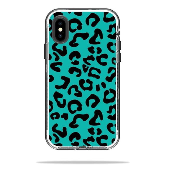 MightySkins LIFNIPX-Teal Leopard Skin Decal for LifeProof NEXT iPhone X or XS Case Sticker - Teal Leopard