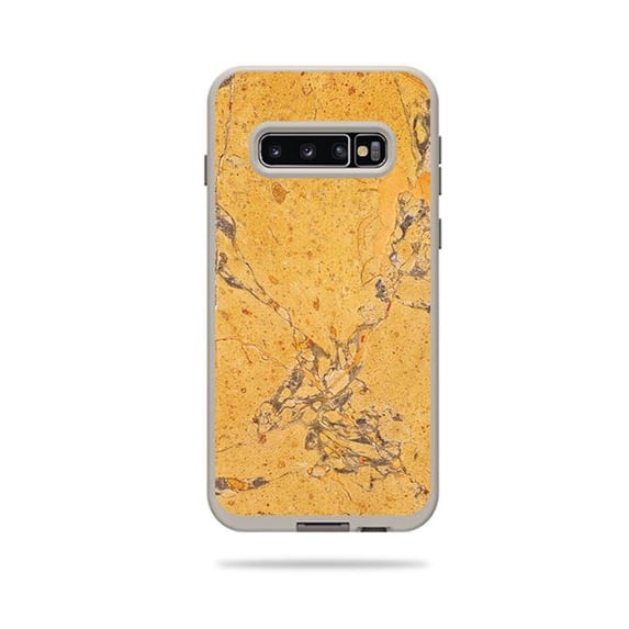 MightySkins LIFSAG10-Saffron Marble Skin for Lifeproof Fre Case Samsung Galaxy S10 - Saffron Marble
