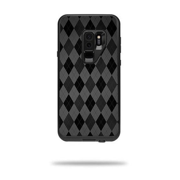 MightySkins LIFSGS9PL-black argyle Skin Decal Wrap for LifeProof Samsung Galaxy S9 Plus Fre Case - Black Argyle