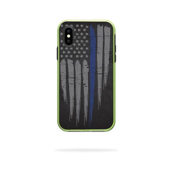 MightySkins LIFSLIPX-thin blue line Skin Decal Wrap for LifeProof SLAM iPhone X or XS Case - Thin Blue Line