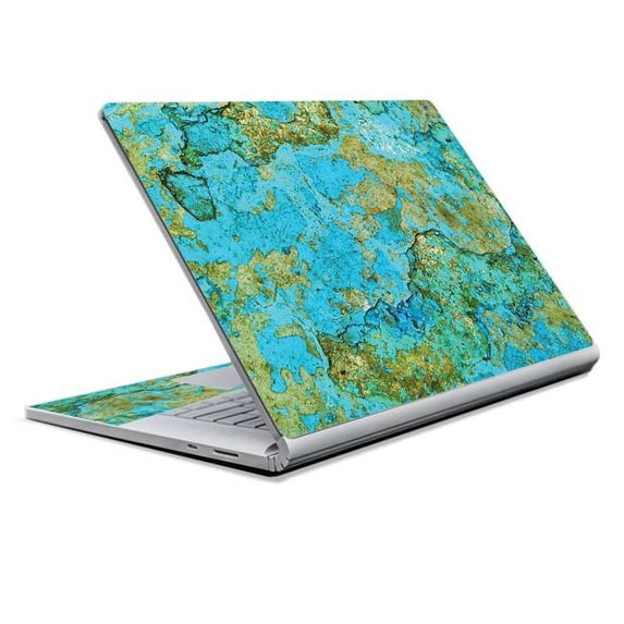 MightySkins MISURFB17-Teal Marble Skin Decal Wrap for Microsoft Surface Book 2 13 in. 2017 - Teal Marble