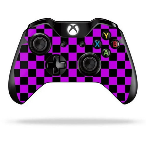 MightySkins MIXBONCO-Purple Check Skin Decal Wrap for Microsoft Xbox One & One S Controller Sticker - Purple Check