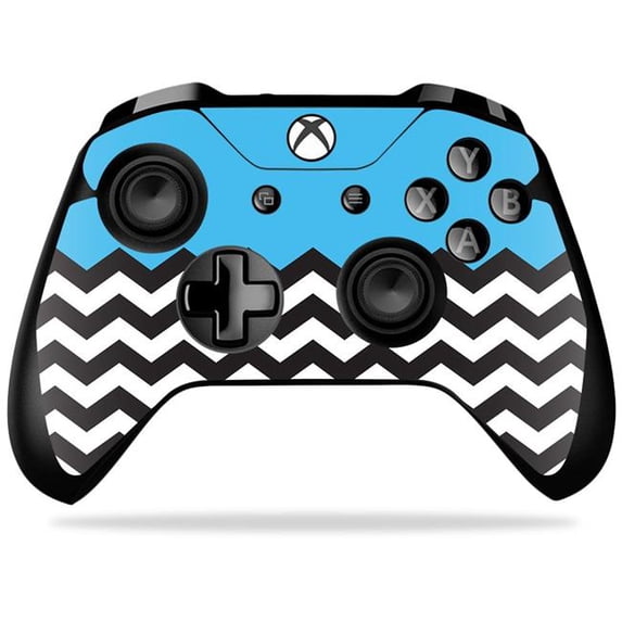 MightySkins MIXBONXCO-Baby Blue Chevron Skin Decal Wrap for Microsoft Xbox One X Controller Sticker - Baby Blue Chevron