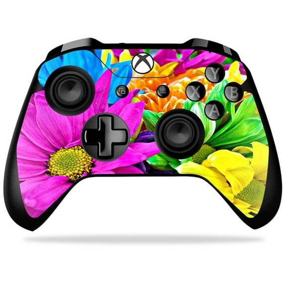 MightySkins MIXBONXCO-Colorful Flowers Skin Decal Wrap for Microsoft Xbox One X Controller Sticker - Colorful Flowers