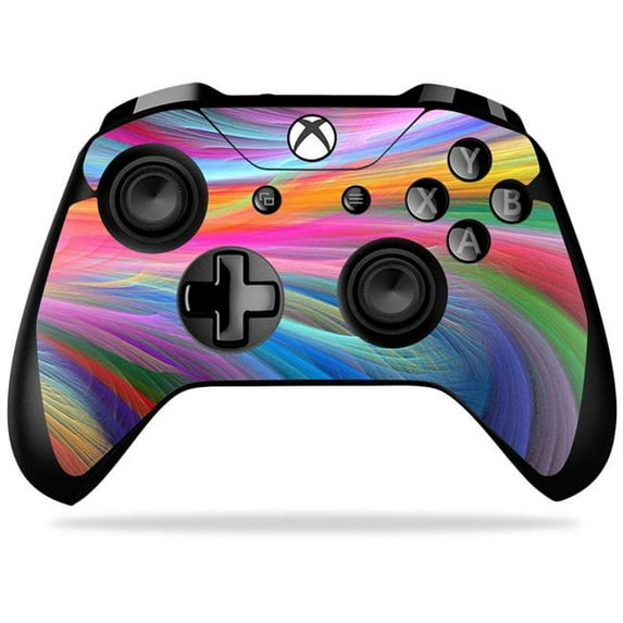 MightySkins MIXBONXCO-Rainbow Waves Skin Decal Wrap for Microsoft Xbox One X Controller Sticker - Rainbow Waves