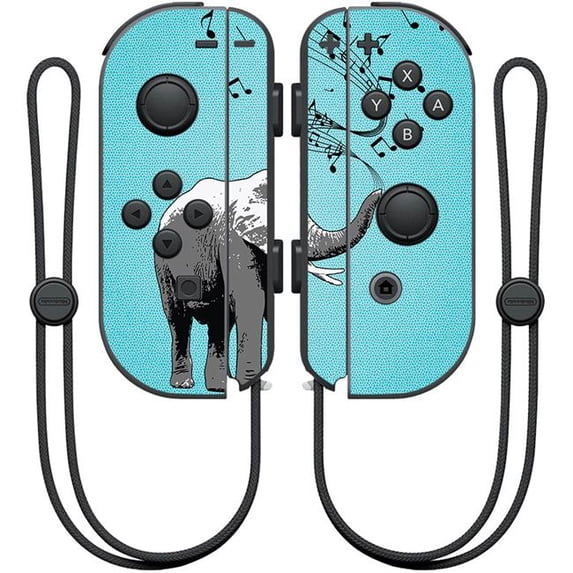 MightySkins NIJOYCO-Musical Elephant Skin Compatible with Nintendo Joy-Con Controller Wrap Cover Sticker - Musical Elephant