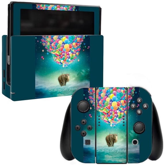 MightySkins NISWI-Elephant Balloons Skin Decal Wrap for Nintendo Switch Sticker - Elephant Balloons