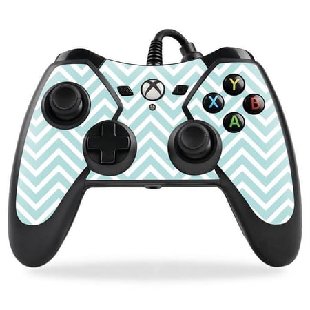 MightySkins PREXBONCO-Aqua Chevron Skin for PowerA Pro Ex XBox One Controller Case Wrap Cover Sticker - Aqua Chevron
