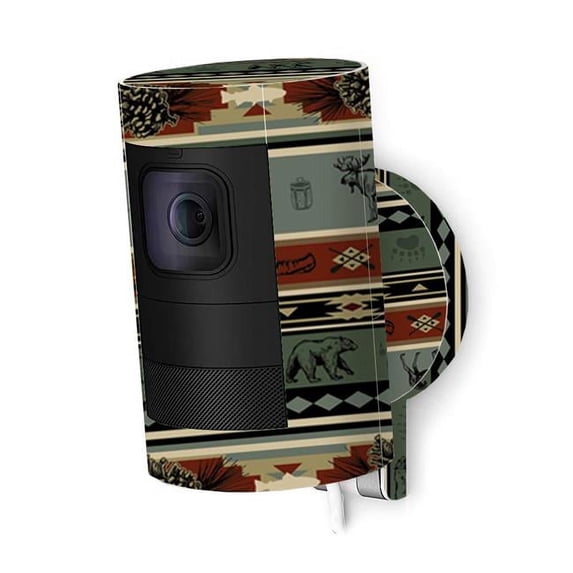 MightySkins RISTCA-Cabin Stripes Skin Decal Wrap for Ring Stick Up Cam Wired Sticker - Cabin Stripes