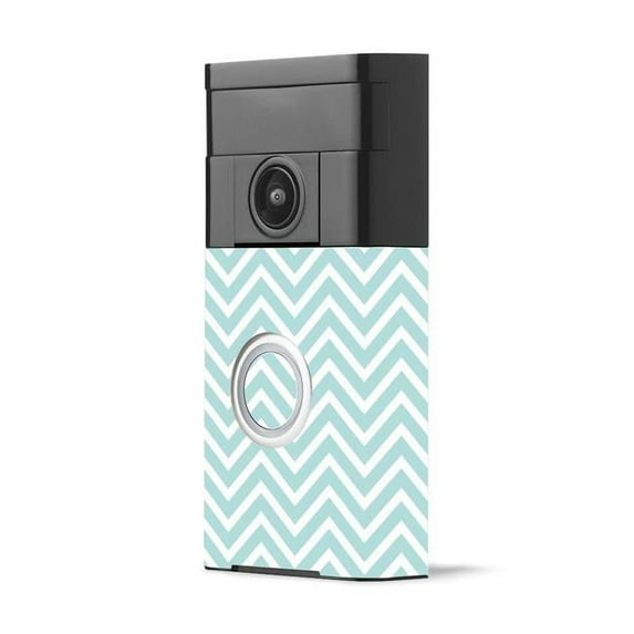 MightySkins RIVD-Aqua Chevron Skin Decal Wrap for Ring Video Doorbell Sticker - Aqua Chevron