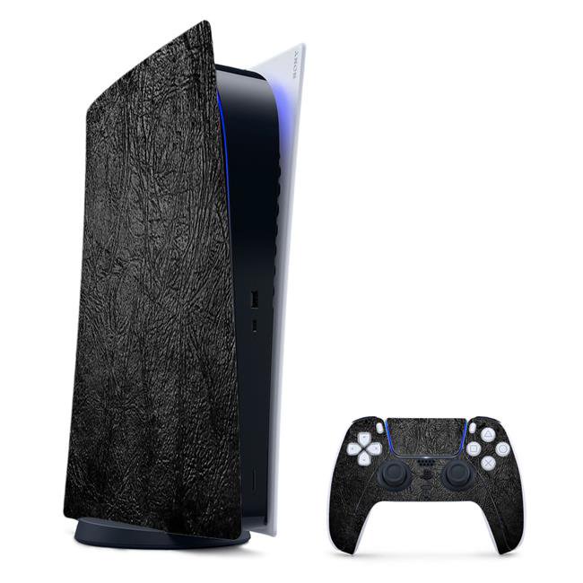 MightySkins SOPS5DGCMB-Black Leather Skin for PS5 & Playstation 5