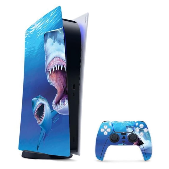 MightySkins SOPS5DGCMB-Great Whites Skin for PS5 & Playstation 5 Digital Edition Bundle - Great Whites