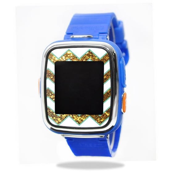 MightySkins VTKIDX-Glitter Chevron Skin for VTech Kidizoom Smartwatch DX Wrap Cover Sticker - Glitter Chevron